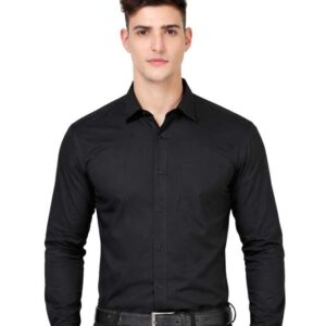 Raymond Men's Slim Fit Solid Pattern Pure Cotton Semicutaway Collar Full Sleeve Formal Shirt